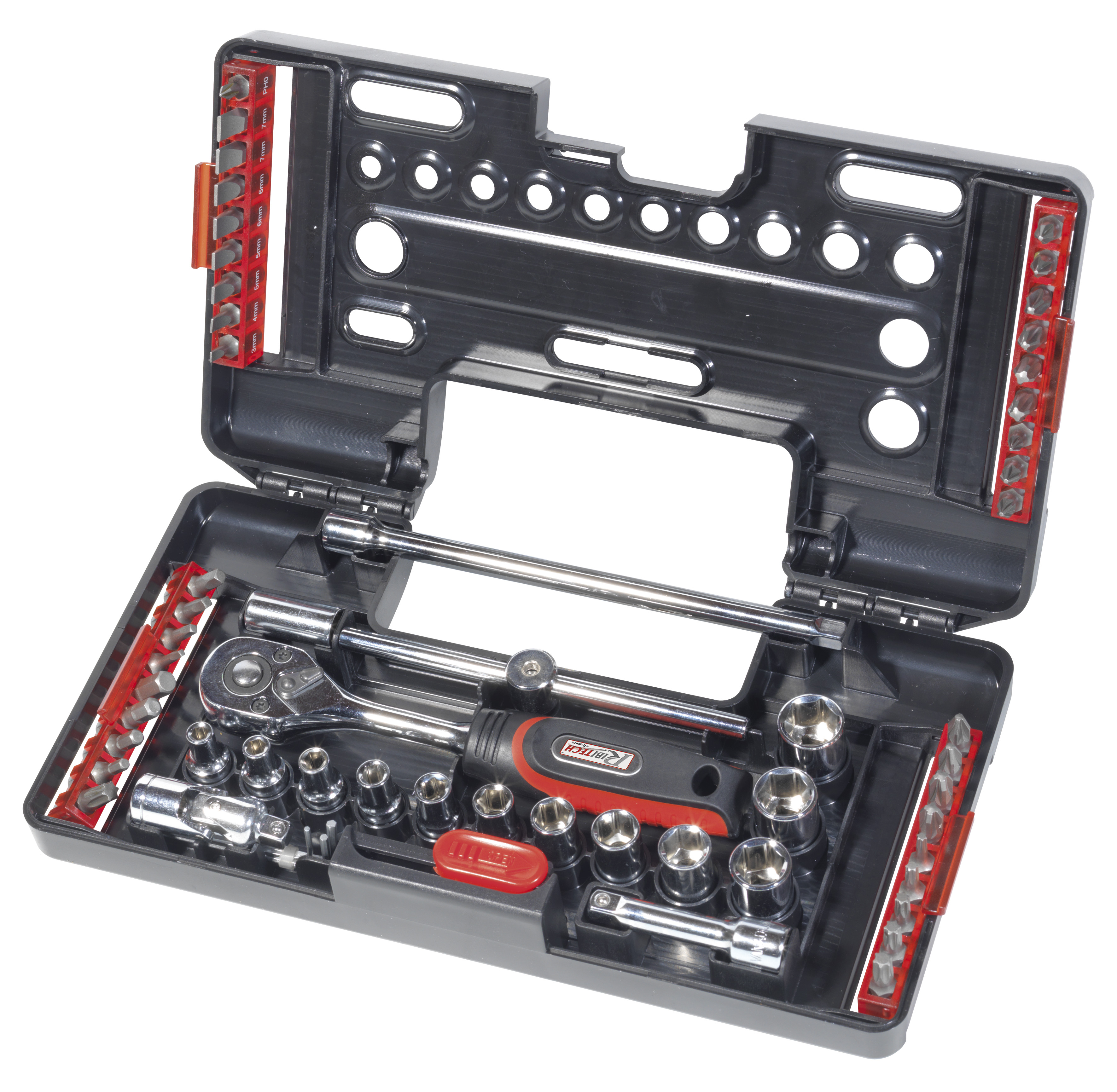 Coffret Vide En Plastique KS Tools 917.0626-99 - Pour Rangement Clés à Douille 1/4, Poignée De Transport