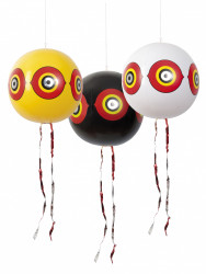 Lot de 3 ballons effaroucheurs diam . 40cm jaune/blanc/noir