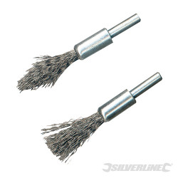 Jeu de 2 brosses-pinceaux à fils d'acier à décalaminer Tige de 6 mm