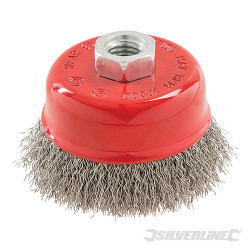 Brosse boisseau fils d'acier inox 75 mm