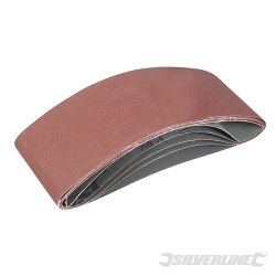 Lot de 5 bandes abrasives 100 x 610 mm Grains assortis : 40, 60, 2 x 80 et 120