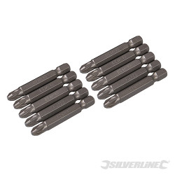 10 embouts Pozidriv chrome-vanadium 50 mm PZ3