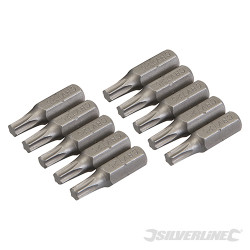 10 embouts Torx chrome-vanadium T25