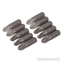 10 embouts Pozidriv chrome-vanadium PZ3