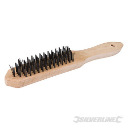 Brosse métal haut rendement, manche bois 6 rangs