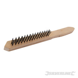 Brosse métal haut rendement, manche bois 2 rangs