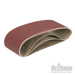 Lot de 3 feuilles abrasives pour la ponceuse à bande compacte Triton TCMBSFPK