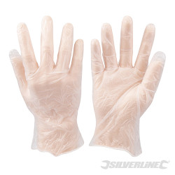 100 gants vinyle jetables Large